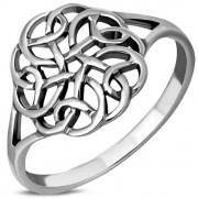 Round Plain Silver Celtic Knot Ring